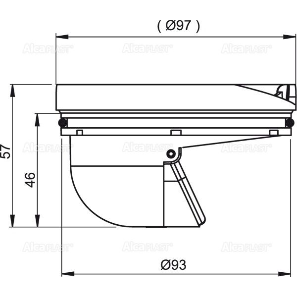 Гидрозатвор сухой AlcaPlast для APV26C APV0060